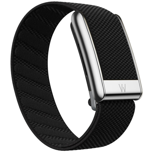 Suitable for Whoop 5.0 Wristband Strap, Nylon Woven Elastic Mg Sports Replacement Wristband with Bright Silver U-Shaped Metal Fr