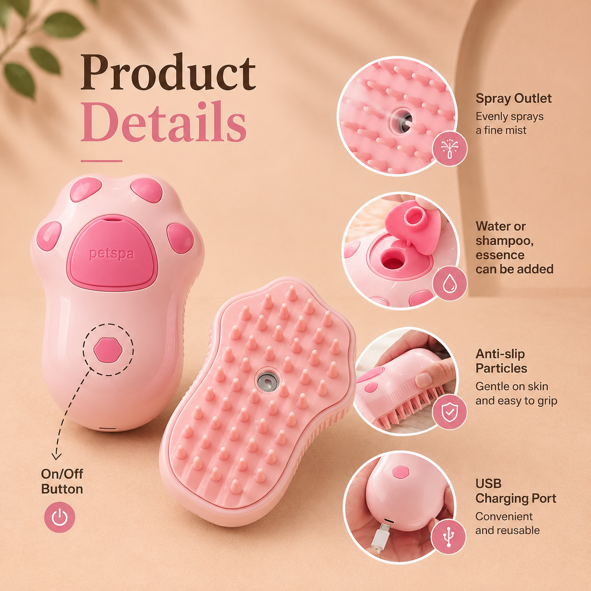 PawSpa™ Electric Pet Grooming Brush